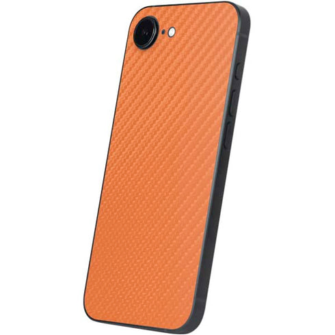 Orange Carbon Fiber Specialty Texture Material iPhone 16e Skin